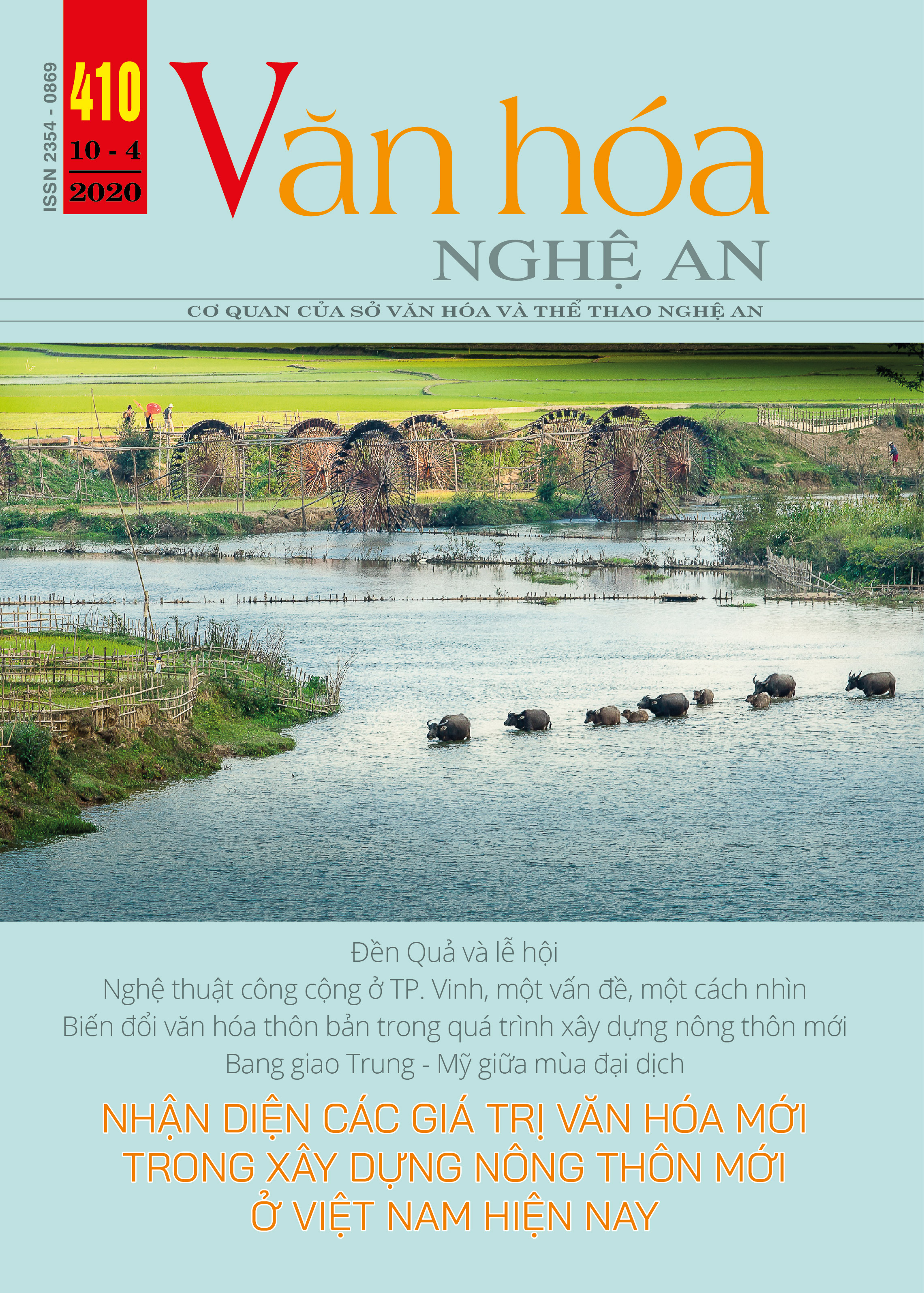 TẠP CHÍ VĂN HÓA NGHỆ AN   MỤC LỤC SỐ 410 NĂM 2020